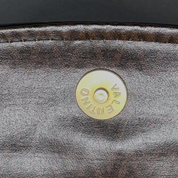 MARIO VALENTINO Vintage brown Monogram coated canvas Clutch purse